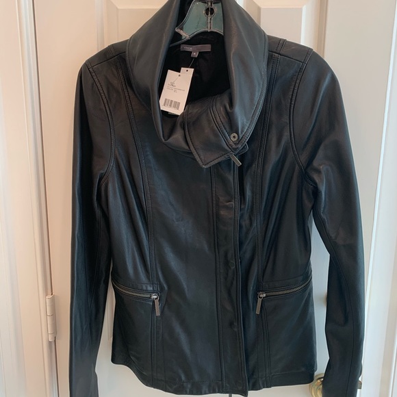 Vince Jackets & Blazers - Vince Black Leather Moto Jacket V055090102